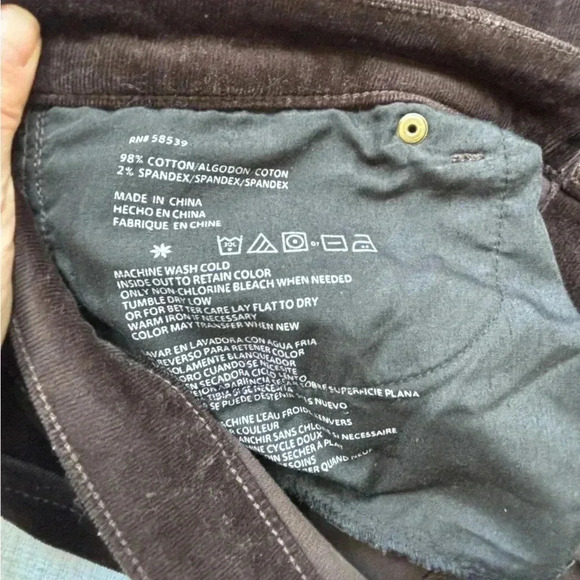 Edyson Jeans Cords Women’s 32 Short Chocolate Brown Skinny Stretch - Picture 4 of 7